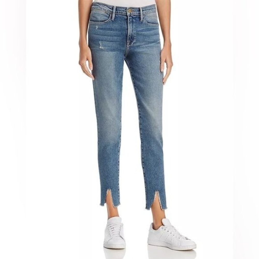 Frame Le High Skinny Split Hem Beckett Jeans Size 24